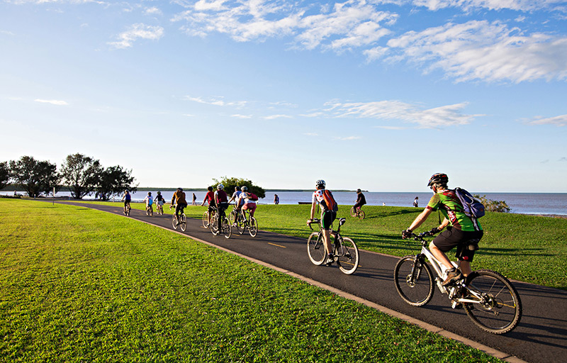 Cyclists along the Esplanade